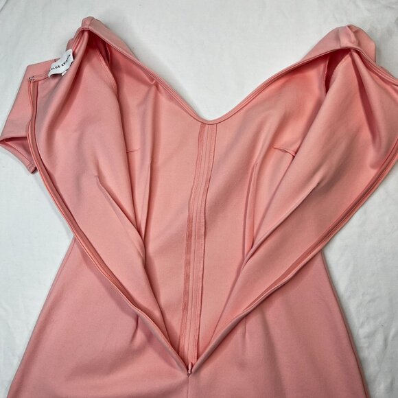 Chloe Kristyn by Bettina Maggie Ponte Knit Dress Midi half sleeve Light Pink Med - Picture 13 of 16